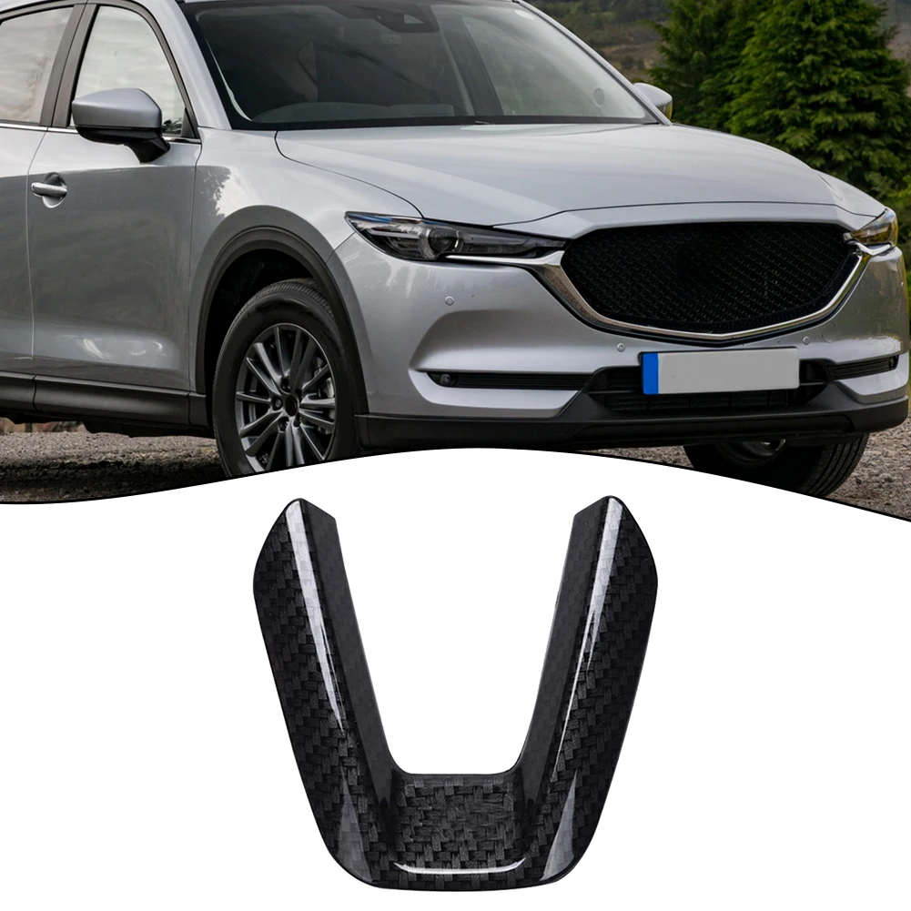 

1pc Carbon Fiber Style ABS Plastic Steering Wheel U-Shaped Center Trim For MAZDA 3/ 6/ CX-5/ CX-9 2017-2018 Interior Accessories