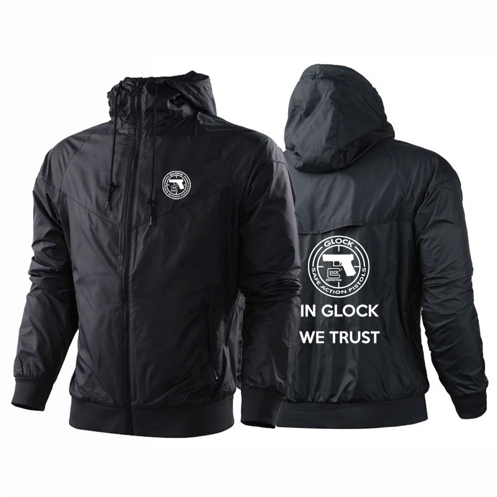 

2023 Glock Handgun USA Logo Autumn Winter Men Jacket Coat Fashion Patchwork Tracksuit Windbreaker Casual Sportwear Clothing Top
