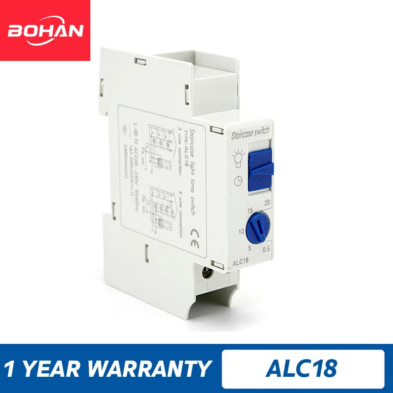 Interruttore Ritardo Scale 16A - Timer 30s-10min, Per Illuminazione Corridoi, DQ001 - Foto 4