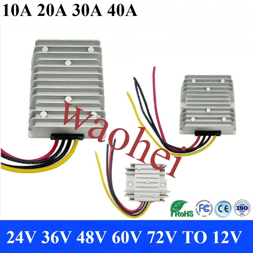 24V 36V 48V 60V 72V 18-90V ถึง 12V 10A 20A 30A 40A DC DC Converter ขั้นตอนลง Stabilizer ตัวควบคุมแรงดันไฟฟ้า CE ROHS รับรอง 1