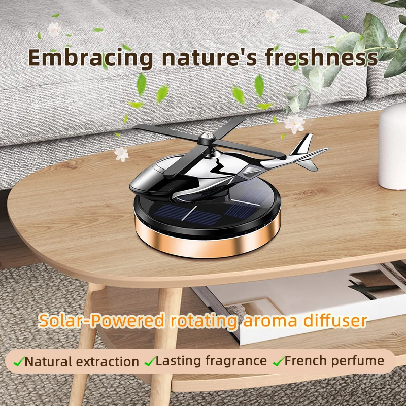 AAZRZRZ car Air freshener Perfume diffuser Helicopter decoration Interior decoration Solar car rotating aromatherapy perfume
