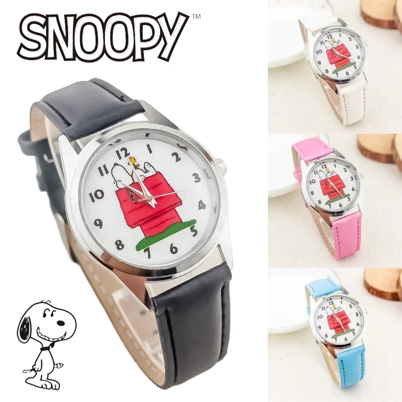

Детские часы Snoopy, милые детские наручные часы с мультяшным рисунком, кварцевые часы, модные часы для девочек, студенческие часы, электронные часы с кожаным ремешком, подарок