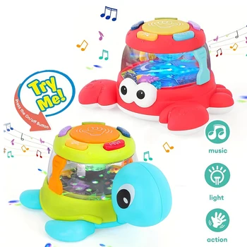 Kids’ Music Turtle Crab Toy, Musical Early Learning Drum, Enhances Fine Motor Skills, Parent-Child Interaction, Birthday Gift