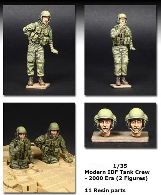 1/35 Resin Figure Model GK Modern IDF Tank Crew Unpainted Unassambled 1 1/35 Resin Figure Model GK Modern IDF Tank Crew Unpainted Unassambled 1