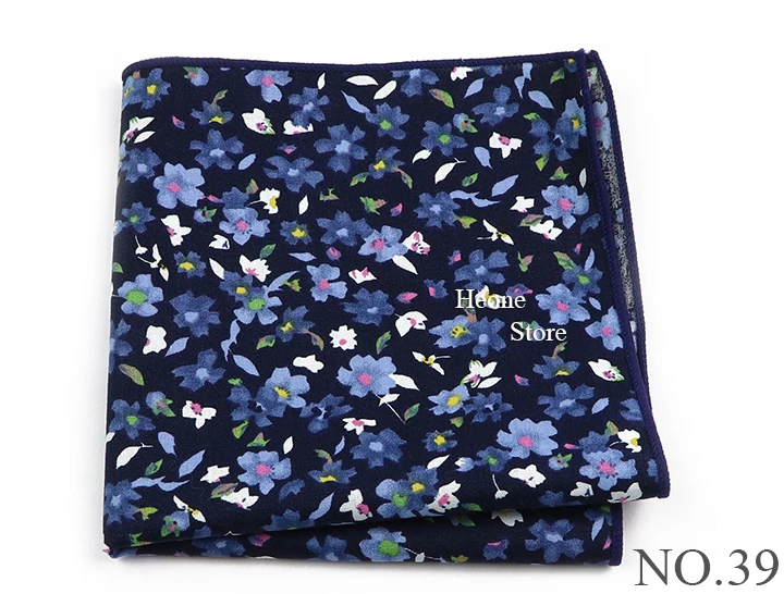 Neu gestaltete Blumen druck Hankerchief Baumwolle grün gelb blau Taschen tücher für Männer Frauen Hochzeits feier Abendessen Zubehör Geschenk – Detail 40