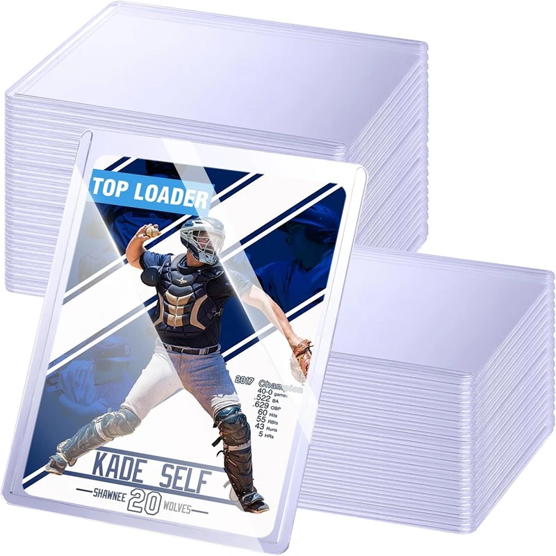 Game Card Sleeves Holder PVC Trading Card TopLoaders Hard Plastic for Protectors Storage Gift 3 x 4in 25-100pcs