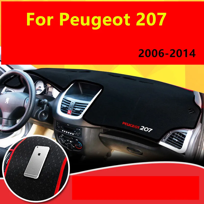 For Peugeot 207 SW RC 2006-2012 2013 2014 Dashmat Dashboard Cover Mat Pad  Dash Sun Shade Instrument Carpet Car Accessories - AliExpress