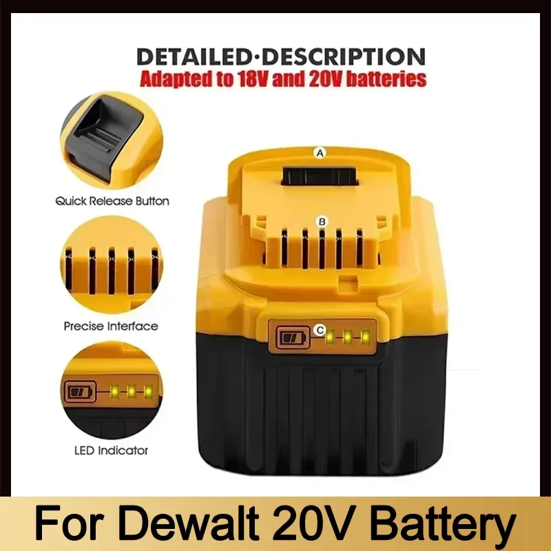 New  Original 18000mAh 20V for Dewalt Power Tool Battery DCB206 20V 18.0Ah Battery DCB206 20V Battery DCB205 DCB200 3