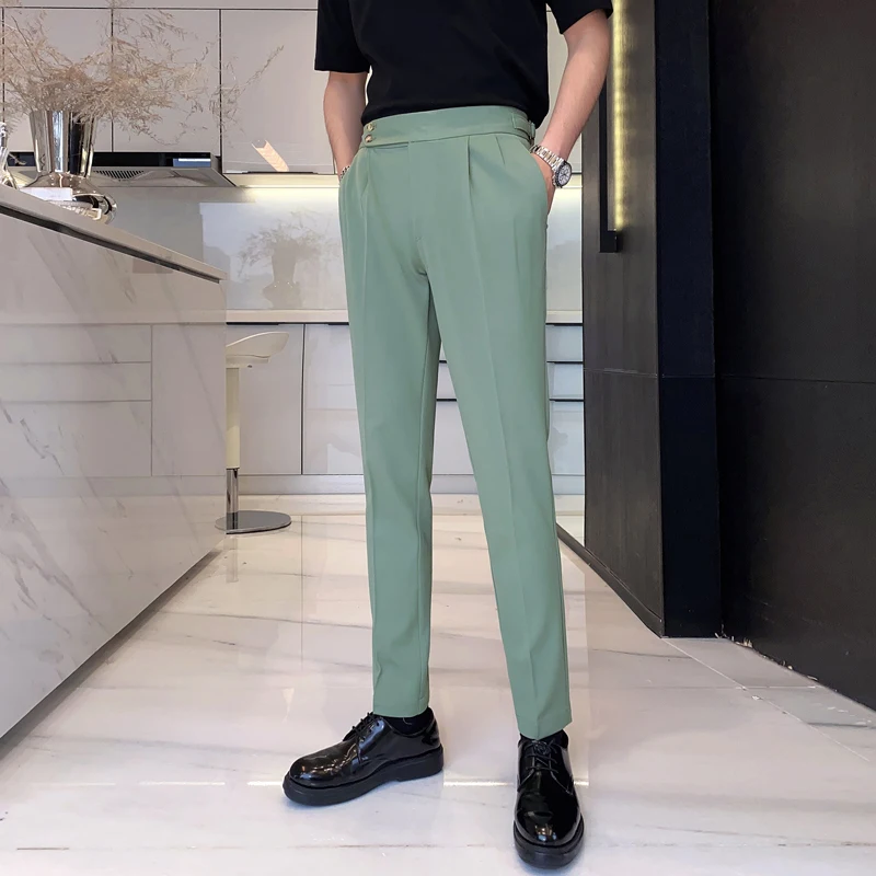 2024 High Quality Trousers Pant For Man Office Trouser Men Business Casual Pant British Social Club Outfits Pantalones Hombre