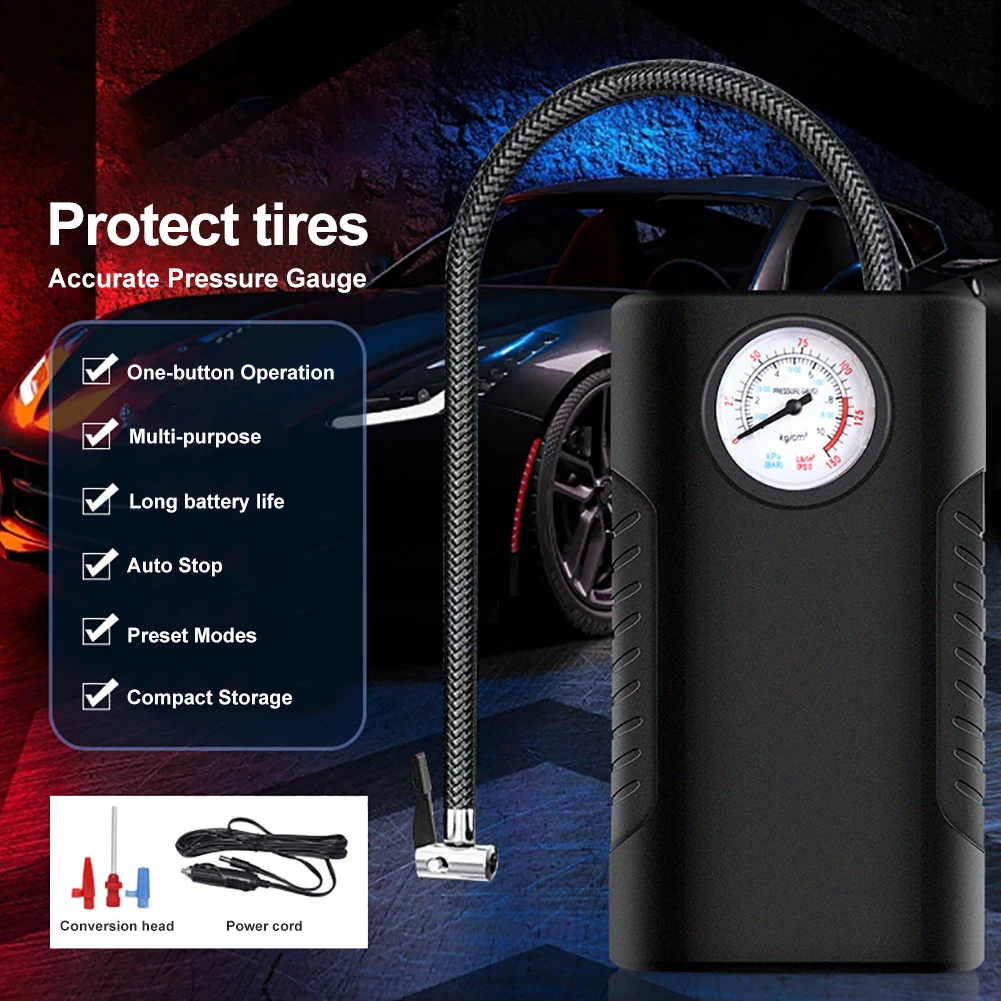 

2023 New Portable Cordless Car Tire Inflator Electric Digital Car Air Compressor Pump With Pressure Gauge For Car Bicycle Ball