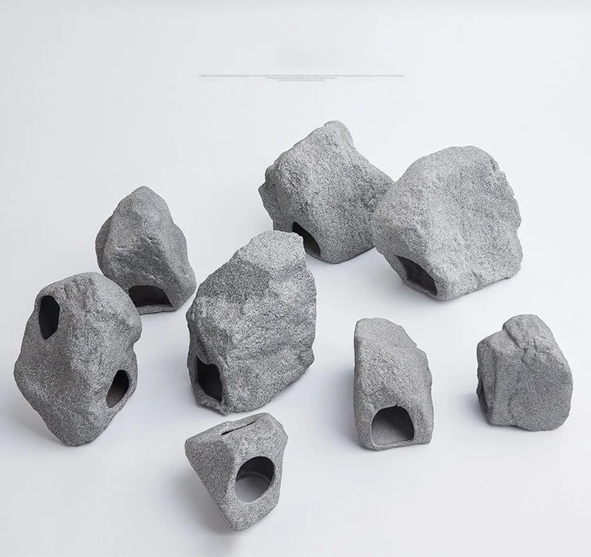 Fish Tank Ornaments Fish Tank Decorations Aquarium Ornaments Mini Landscape Ornaments Ceramics Fish Tank Cave Stone Landscaping