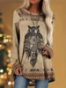 Retro Ethnic Style Women's Long Sleeve T-shirt Indian Dreamcatcher Print Women's Long Sleeve Top Everyday Casual Elegant T-shirt