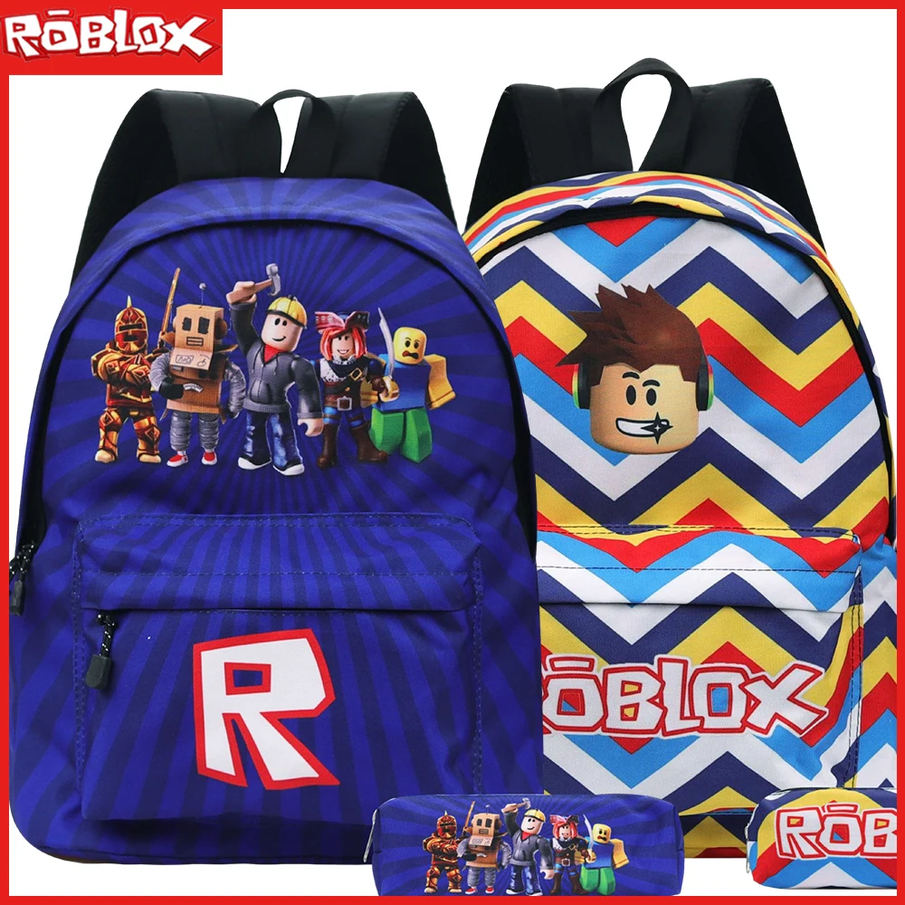 

Roblox Two-Piece Student Book Bag Pen Bag Anime Shoulder Backpack Cartoon Printing Leisure Simple Fashion Portable Children Gift