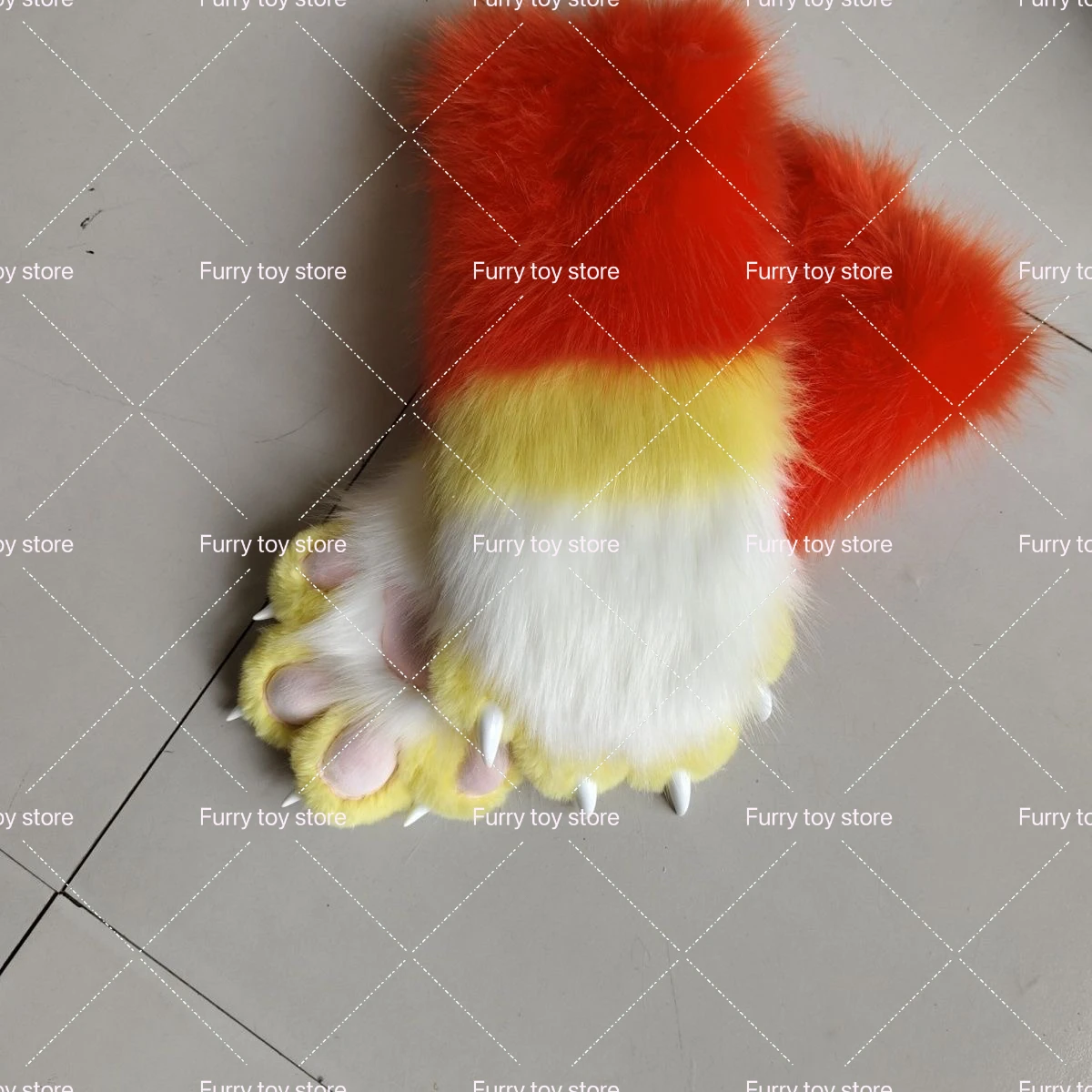 Furry Long Gloves Customization Kigurumi Fursuit Paws 1Pair Cartoon Furry Costume Paws Cosplay Costume Plash Kawai