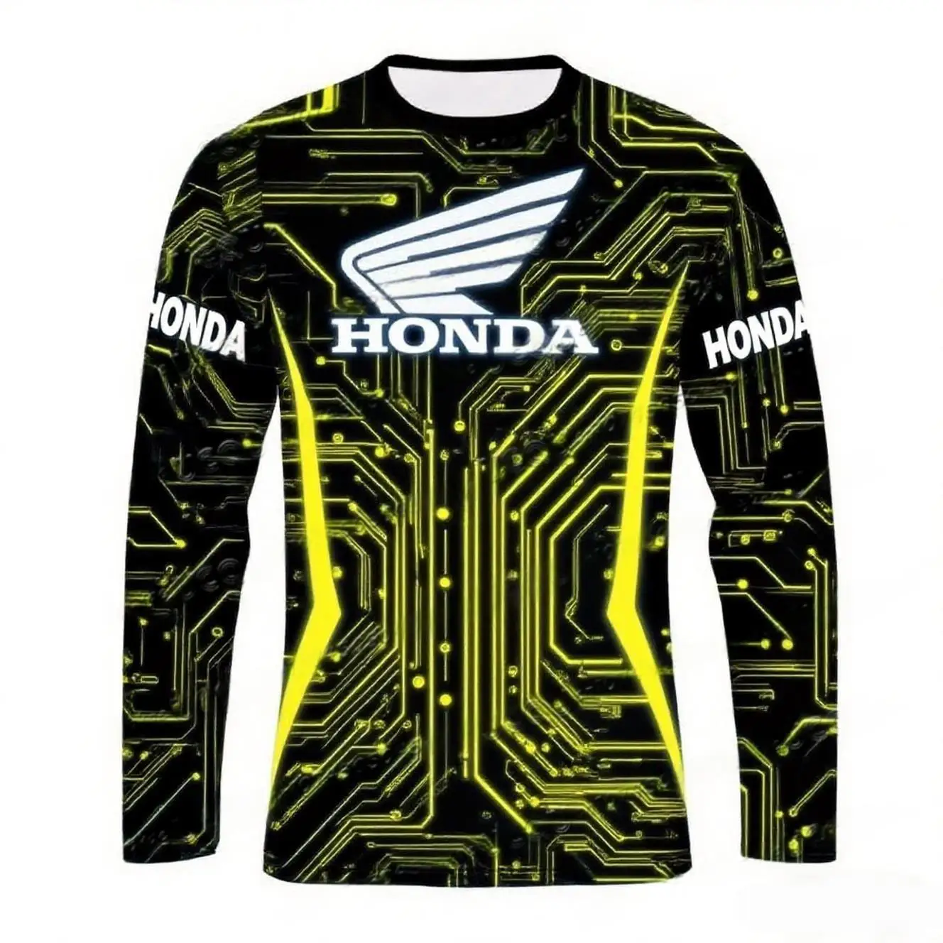 기술 프린팅 모토시클리스타 바이커 데포르티바 혼다 속건성 긴팔 혼다 라이딩 티셔츠 남녀 공용