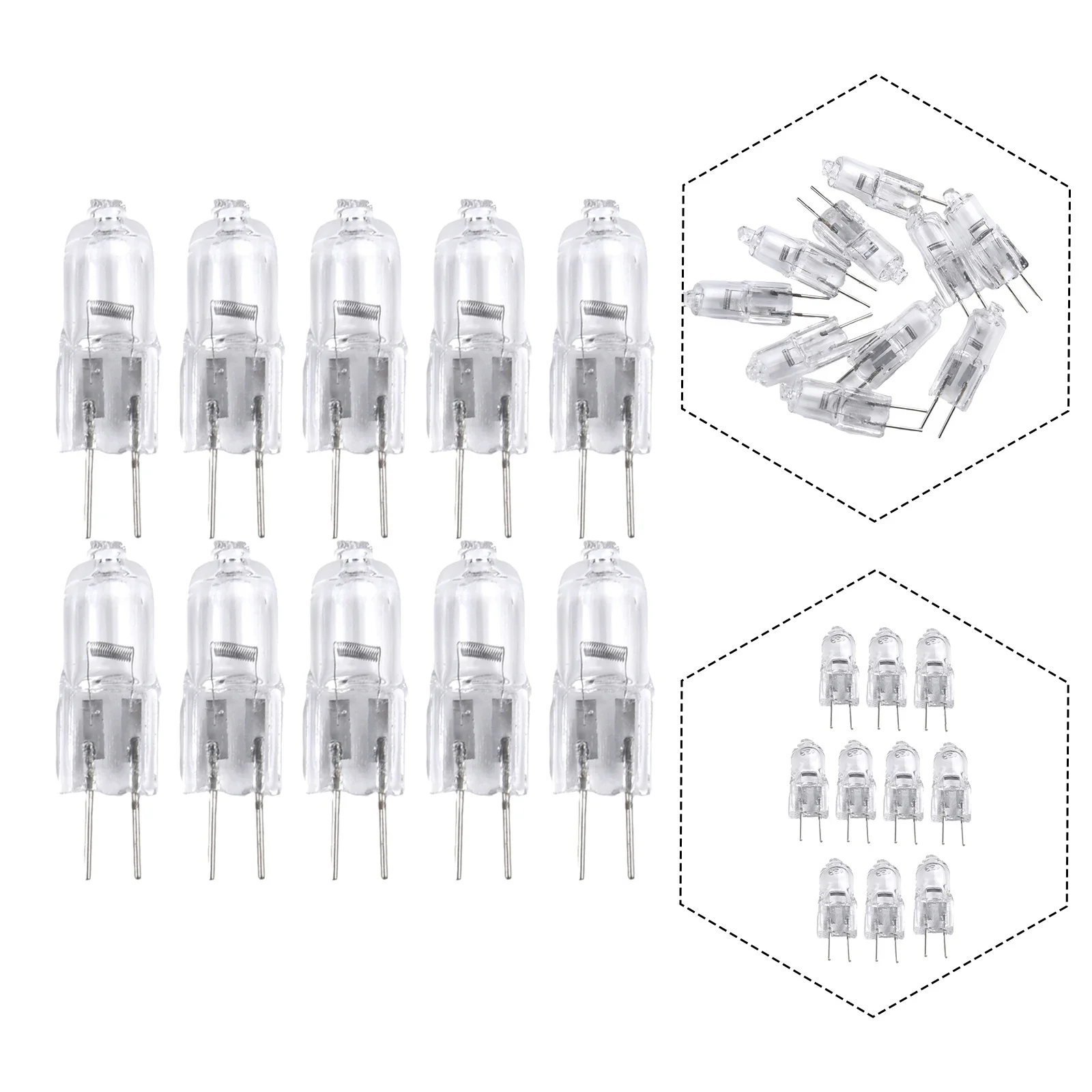 10Pcs G4 12V 5W/10W/20W/30W/50W 2900K Halogen Lamp 2 Pin Light Bulb for Fragrance Light Ceiling Desk halogen lamp bulb