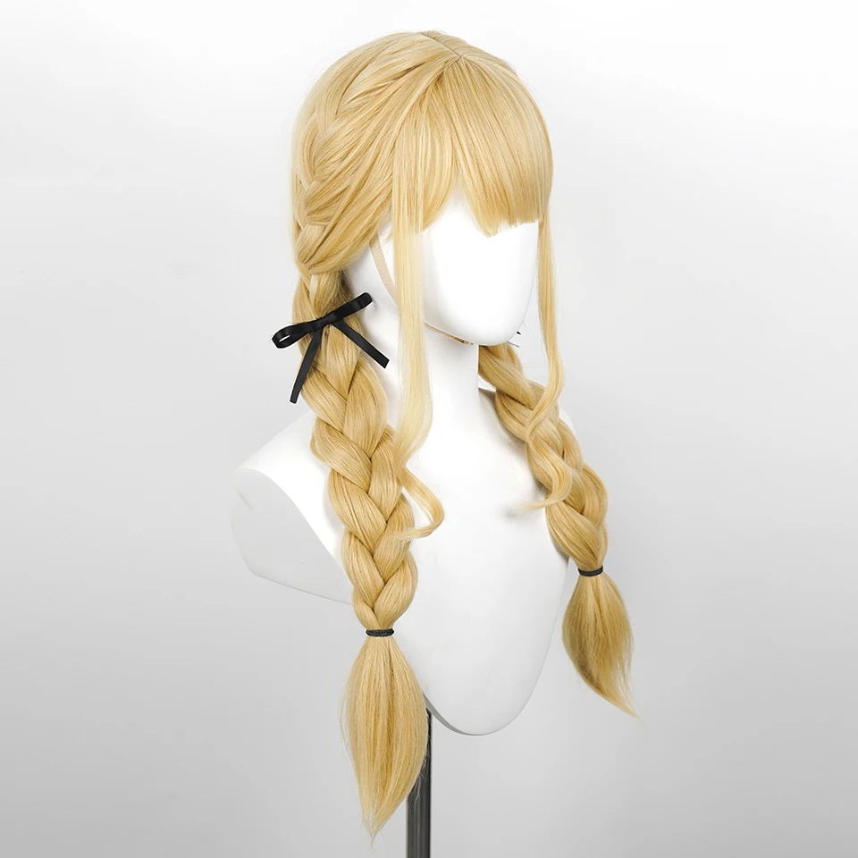 Blonde Synthetic Yaki Wig with Bangs for Women