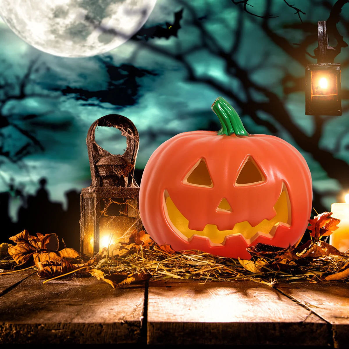

Halloween Jack-o-lantern Portable Pumpkin Lanterns Props Out Door Decor Pe Lights Astetic Room