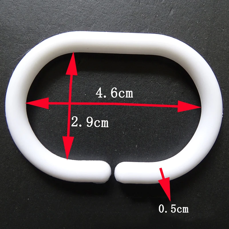 12Pcs/Set Shower Curtain C-Shape White Hooks Bathroom Curtain DIY Hooks Loop Clip Glide Convenient Replacement Accessories shower curtain clips