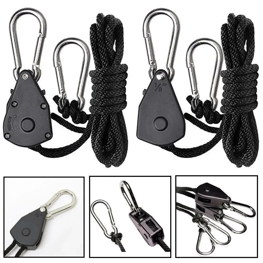 8 Inch Adjustable Lanyard Hanging for Tent Fan Grow Plant Lamp Pulley Ropes Pulley Lifting Hookley Hook 1 pcs