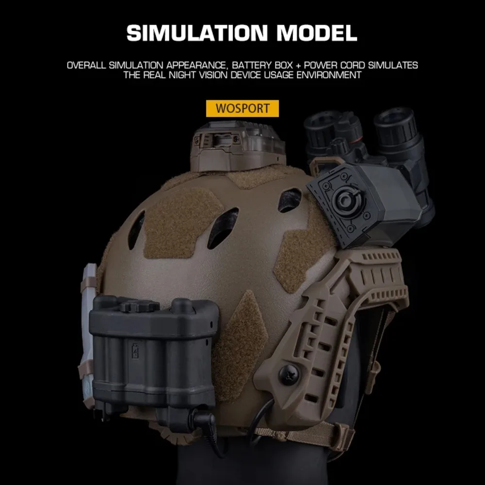 WOSPORT Decoration Simulation AN/PVS31 Battery Box Dummy Model With Hook&Loop Fastener Mounted on FAST WENDY Helmet HL-ACC-81