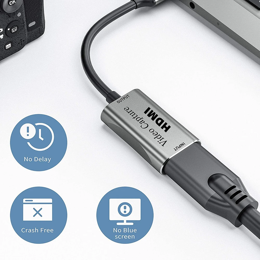 Video Capture Adapter USB 3.0 to HDMI-Compatible Audio Video Capture Card Device for OBS Live Streaming Broadcast Game Recording Box placa de captura