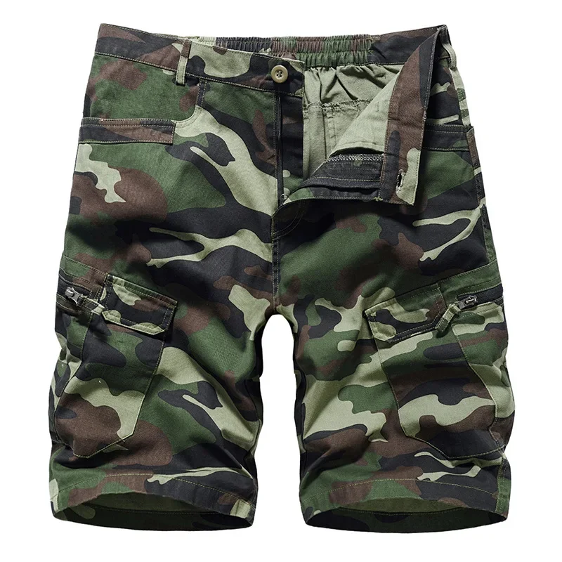 Summer Mens Camouflage Cargo Shorts Large Size Loose Straight Outdoor Casual Sports Shorts Overalls