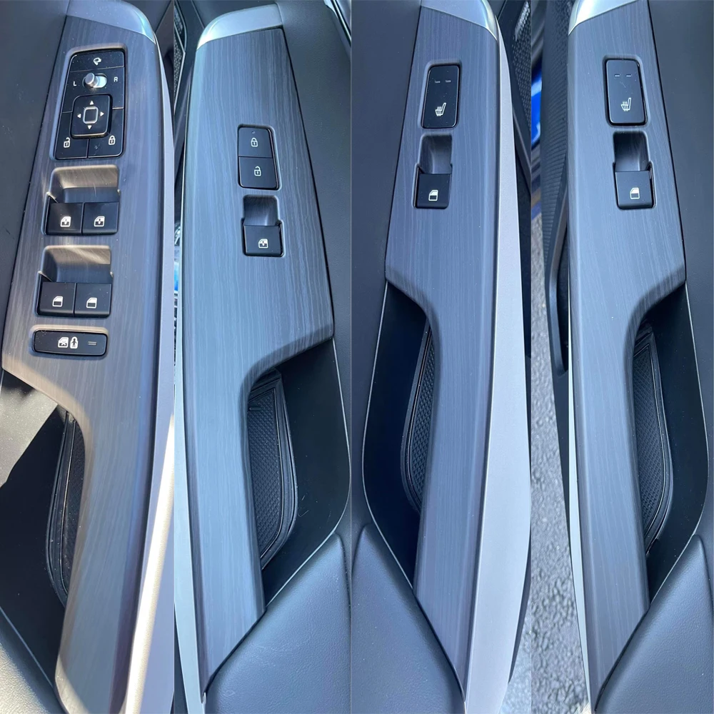 

Wood Grain Style Window Lift Switch Panel Cover Door Armrest Trim Sticker For KIA EV6 With Heating Button In Passenger
