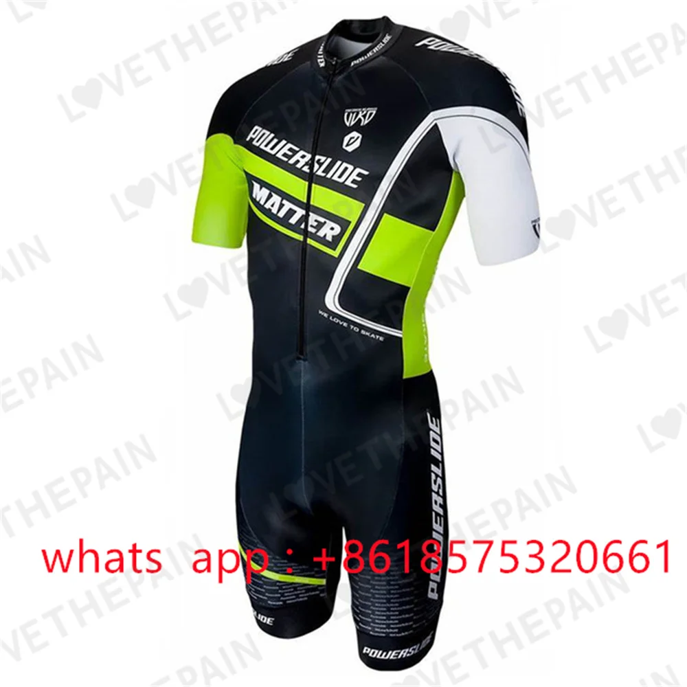 Powerslide костюм для фигурного катания Men Pro Triathlon Licra Speed Inline Roller Skate Skinsuit, удобный летний костюм для быстрого катания на коньках 2024