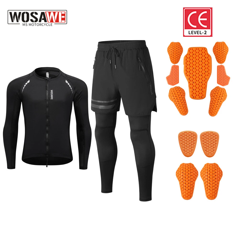 WOSAWE Motorcycle Armor Summer Breathable Protective Jacket Reflective Motocross Armor Soft