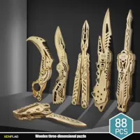 3D Wooden Butterfly Talons Knife Model Hand-assembled Adult and Children Educational Gifts Three-dimensional Crafts Ornaments. 1