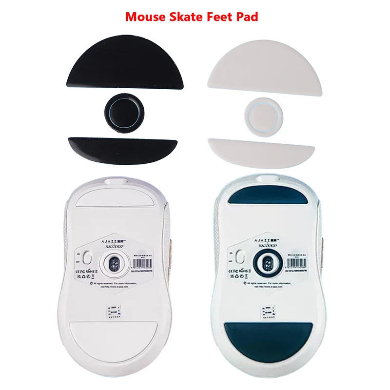 1Set Mouse Non-slip Stickers for HERJILL AJ199 Mouse Printing Sweatproof Skate Feet Pad Glides Curve Edge w/Alcohol Pad