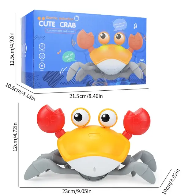 Sensing Crawling Crab.Tummy Time Baby Toys.Interactive Walking Dancing