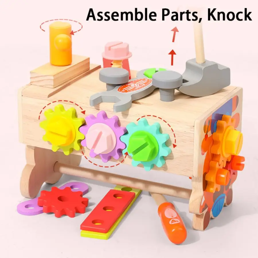 Children's Wooden Toolbox Montessori Educational Toys Nuts Screws Simulated Carpenter Assembly Repair Tools Creative Play Set 5