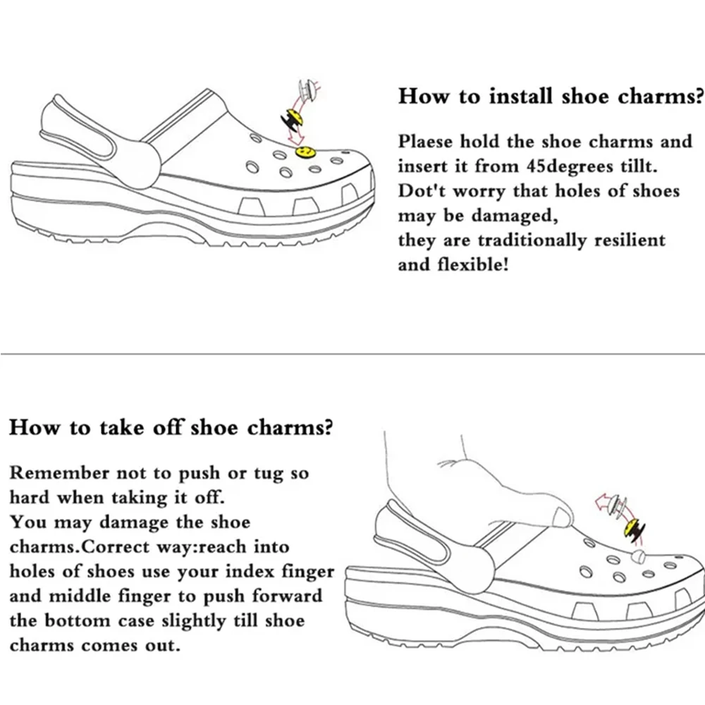 15-teiliges Sommer-Mode-Schuhcharms-Set: Silberner Bär, Schmetterling, Pentagramm, Kette – DIY-Schuhdekorationen und Schnallen für Clogs – Detail 7