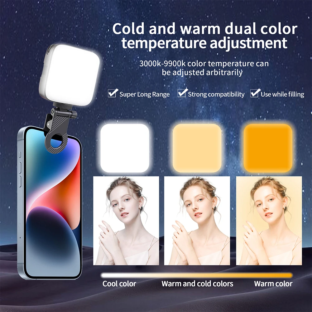 미니 스튜디오 사진 조명, 2 색 온도 포켓 LED 비디오 조명 램프, 2000mah 카메라 전화 사진 필 조명