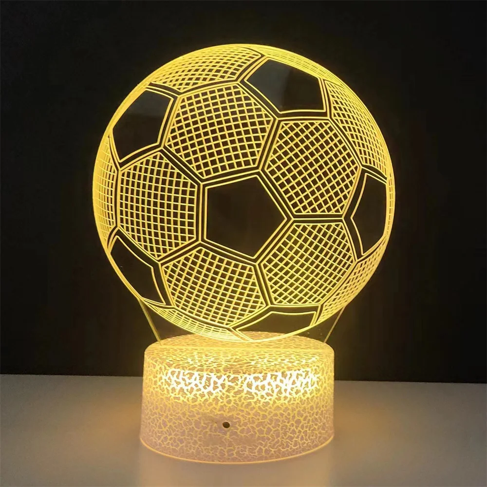 3d Illusion Child Night Light Football Ball Touch Sensor Remote Nightlight for Kids Bedroom Decoration Soccer Table Lamp Gift 2