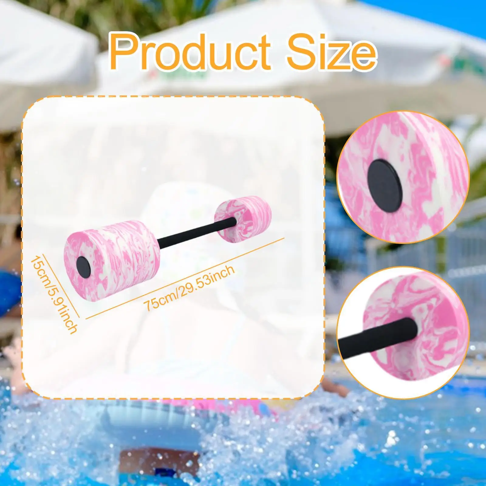 Aquatic Dumbbell Underwater Exercise Versatile Swim Training Pool Resistance Portable Swimming Barbell Foam Pool Weights