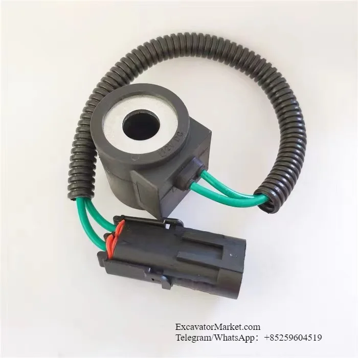 Excavator Parts Sunward SWE 50/60/70/80/90/150 Pilot Safety Lock Solenoid Valve Coil DC12V DC24V Internal Diameter 13mm, 37.5mm