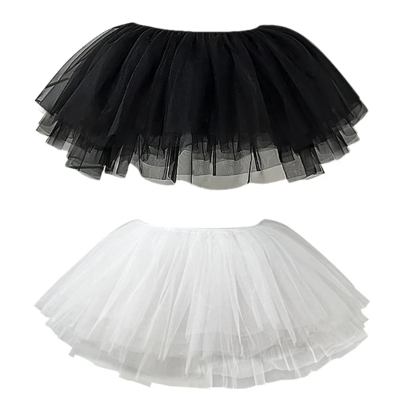 

Womens 1950s Tutus Tulle Petticoat 28cm 6 Layer Ruffled Bubble Skirt Underskirt Half Slips Dress for Costume Party