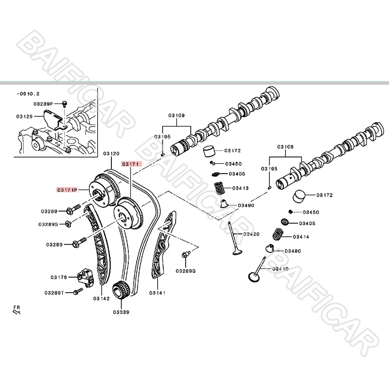 Mitsubishi Outlander Lancer EX ASX Camshaft Gear Time VVT Tooth Intake Exhaust Timing Sprocket 1147A014 1147A010 camshaft gear sprocket