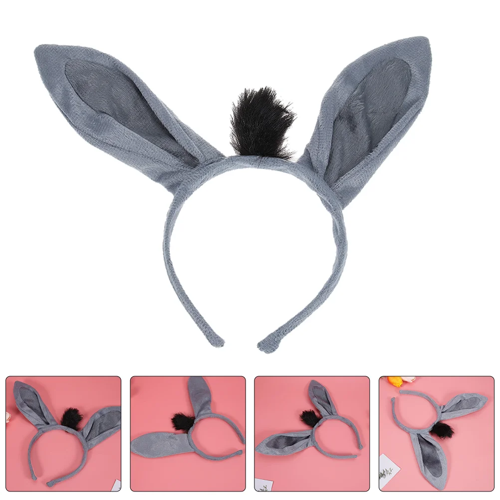 Little Donkey Headband Animal Ears Funny Women's Headbands Cartoon Bulk Fabric Women's Hair Tie