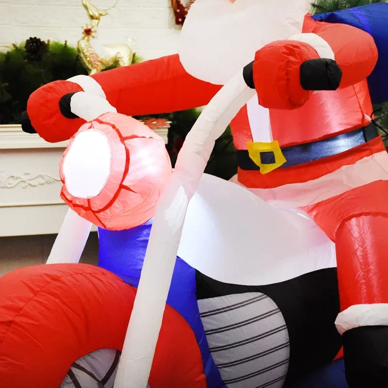 Inflatable Santa Claus Riding Motorcycle Christmas Inflatable Toy Doll Indoor Outdoor Garden Xmas Decoration inflatable decoration toy inflatable decoration inflatable toy