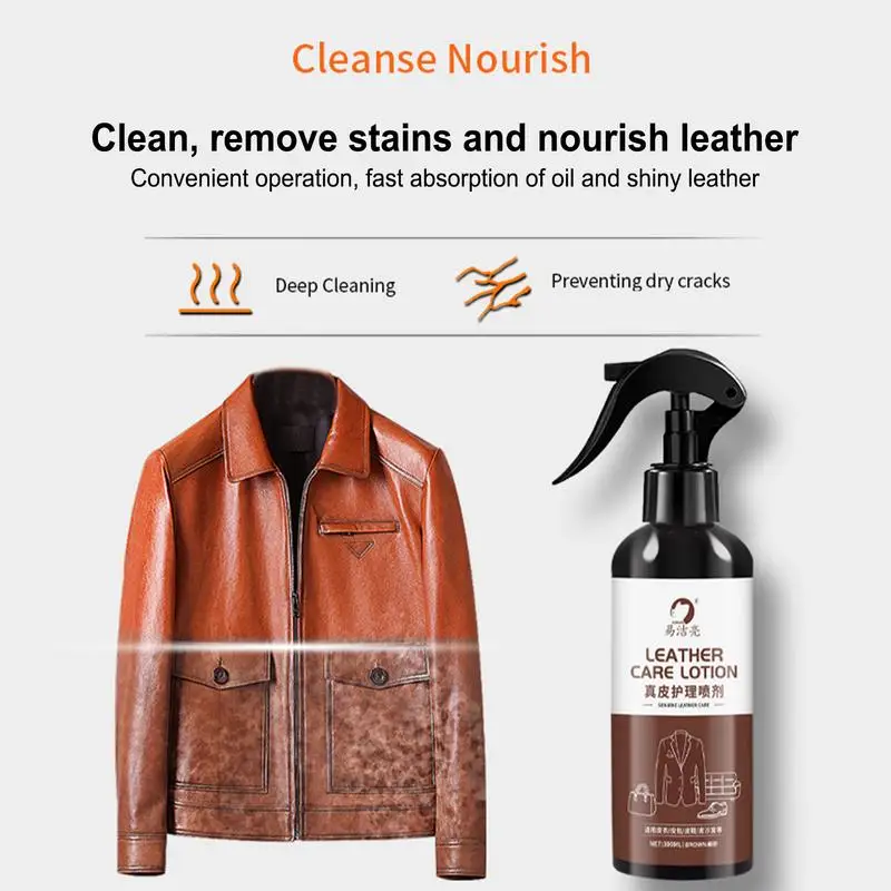 

300ml Nourish Fix Leather Cleaner Oil & Repair Kit for Shoes Jackets Furniture for boots sofas jackets gloves wallets handbags