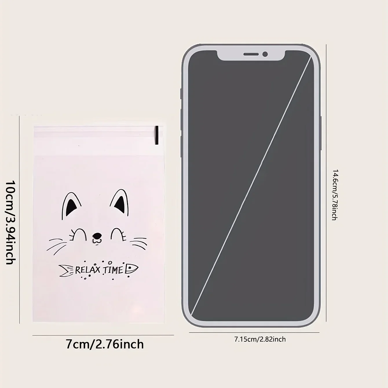 100PCS Transparent Self-adhesive Candy Gift Bags