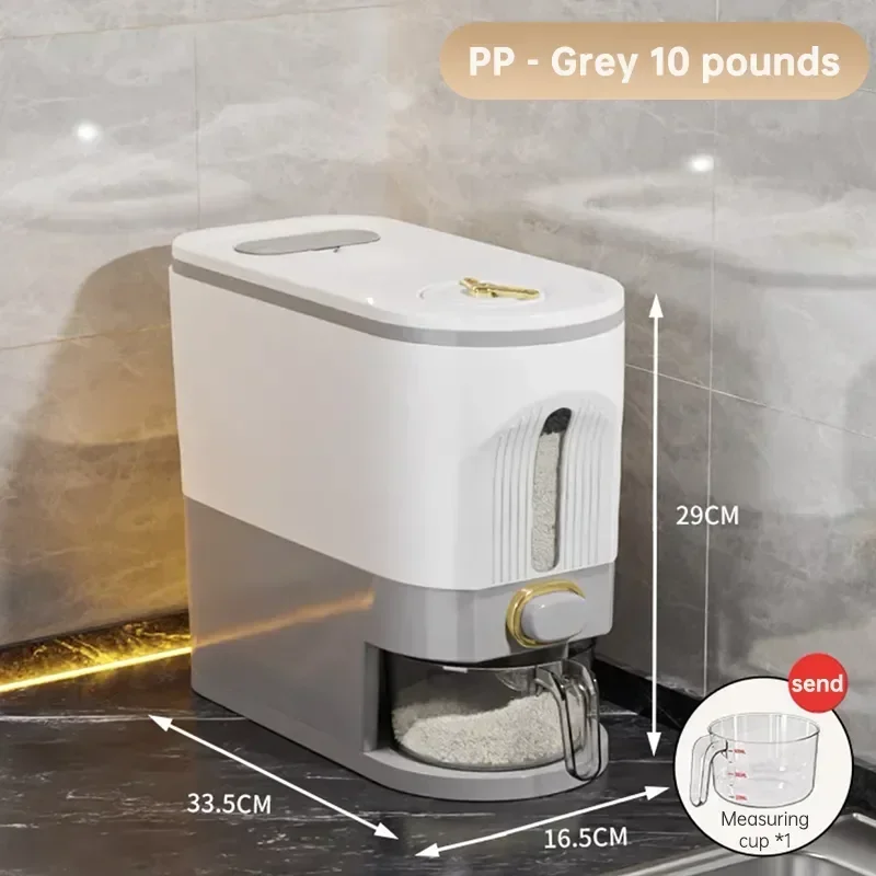 

Organizer Dispenser Box Rice Food Kitchen Capacity Storage Large Pet Grain Jar Bucket Sealed Container
