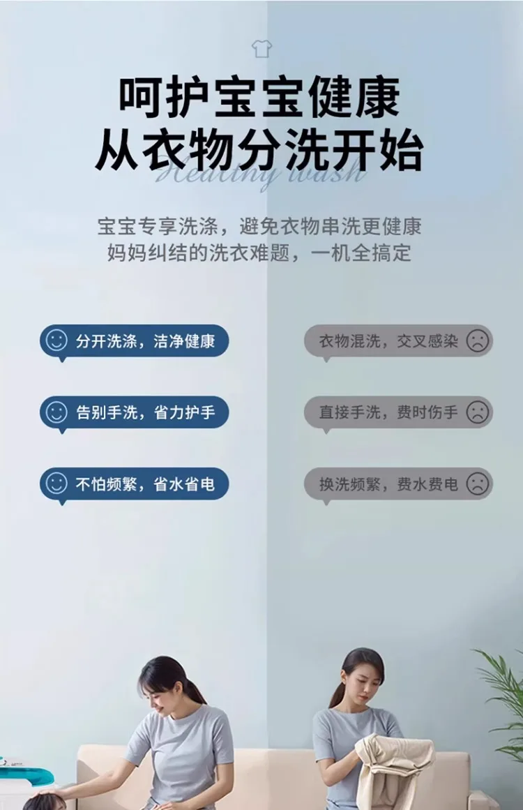 Description Picture 6 of item220V German VCJ Twin Tub Mini Semi Automatic Washing Machine with Spin Dryer for Home Use AD