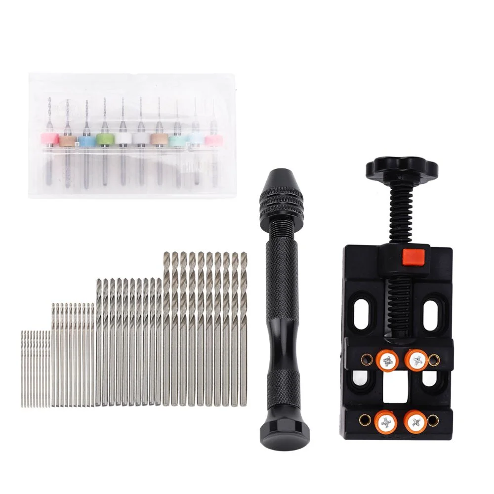 60 Parça HSS Pim Mengene El Matkabı Seti Mini Twist Mini El Matkabı Seti 0.3-1.2mm Pim Mengene Matkap Ucu