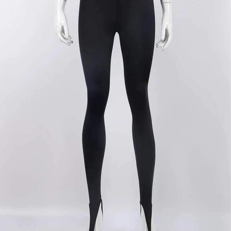 À la mode hiver noir taille haute serré Y2K pantalons pour femmes sexy brillant décontracté club 2025 pantalons serrés