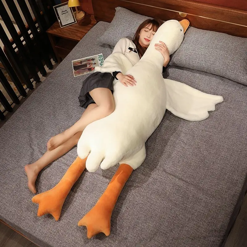 Comprar 50-190cm lindo ganso blanco grande de peluche de juguete Kawaii  pato enorme almohada para dormir cojín suave Animal relleno muñeca regalo  de cumpleaños para niña